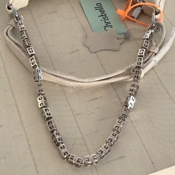 Chrisbella NWT Leather Cream Shoulder Crossbody Bag - Picture 3 of 9